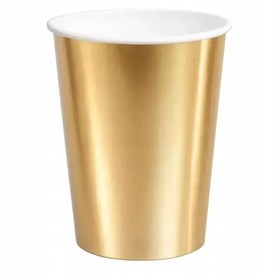 Elegáns arany színű papírpohár - 250 ml, 6 db-os