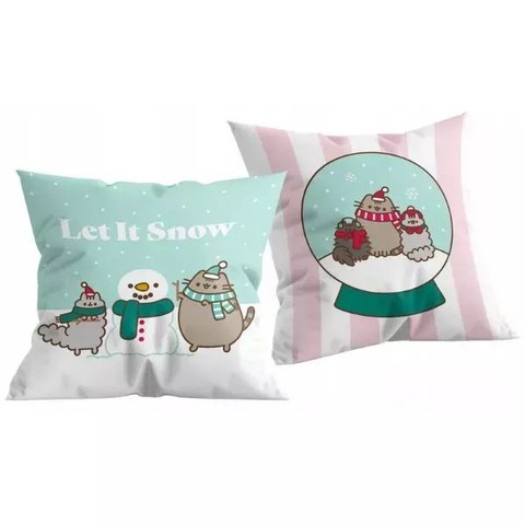 Pusheen: Karácsonyi díszpárna - 40 x 40 cm, kétoldalú