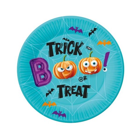 Boo! papírtányér - 18 cm, 6 db-os