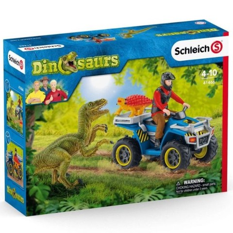 Schleich: Menekülés quaddal a Velociraptor elől 41466