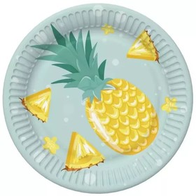 Egzotikus gyümölcs mintás papírtányér csomag - 23 cm, 8 darabos