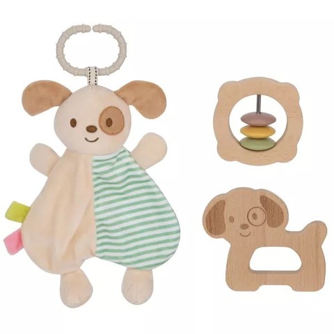 Tooy Toys: Bébijáték szett, fa - kutya