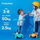 Yvolution: Glider Air összecsukható, világító, háromkerekű roller - Zöld