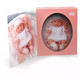 Puha játékbaba dobozban, pink - 33 cm