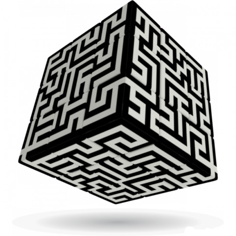 V-Cube 3x3 versenykocka, egyenes forma, Labirintus minta