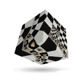V-Cube 3x3 versenykocka-egyenes forma, Sakktábla illúzió minta (matrica nélküli)