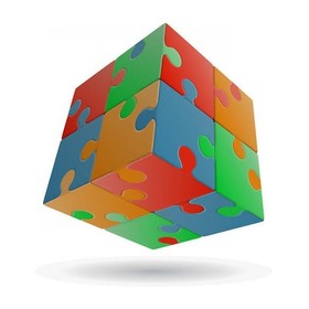 V-Cube 2x2 versenykocka-egyenes forma, Puzzle minta (matrica nélküli)