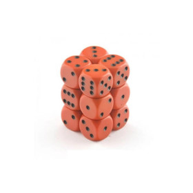 d6 kockablokk (12 kocka), narancs, fekete pöttyös