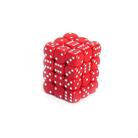 d6 kockablokk, kis kockákkal (36 kocka), piros, fehér pöttyös