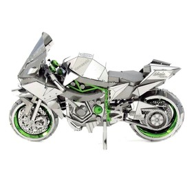 Metal Earth ICONX - Kawasaki Ninja H2R (ezüst/zöld)
