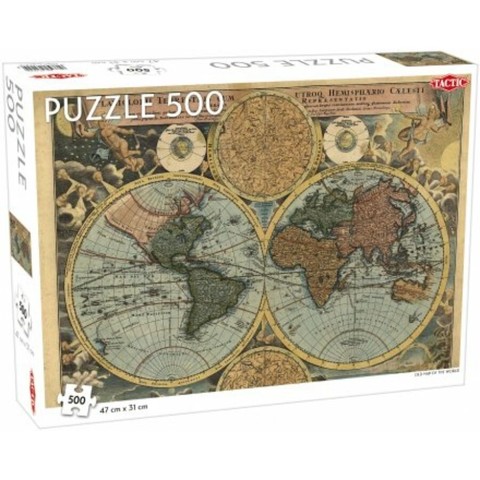 Tactic-Régi világtérkép puzzle, 500 db-os