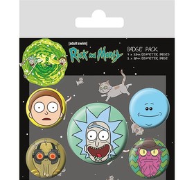 RICK AND MORTY (HEADS) BADGE PACK