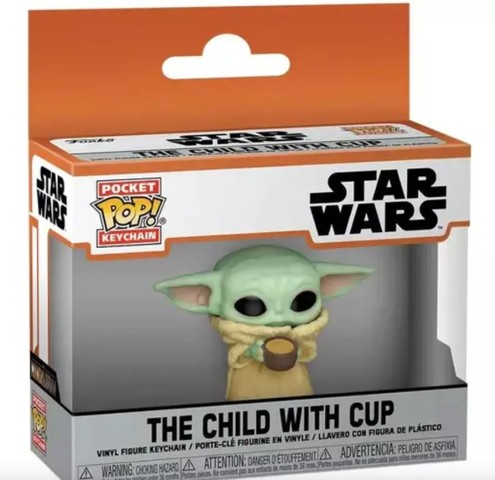 POP kulcstartó: Mandalorian- Child w/Cup