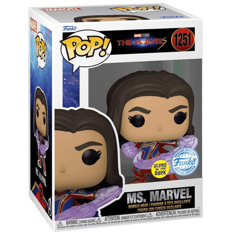 Funko Pop! The Marvels - Ms. Marvel (Glows in the Dark) (Special Edition) #1251 Bobble-Head Vinyl Fi