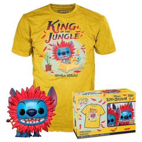  Funko POP! & Tee: Stitch Costume - Simba figura és póló (L) 