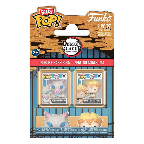 Funko Bitty POP! Demon Slayer minifigurák – Inosuke Hashibira és Zenitsu Agatsuma 2 db-os csomag 