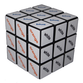 Rubik 3x3 szövegkocka, színes