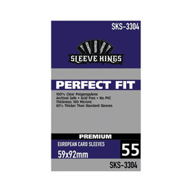 Perfect Fit Premium European Card Sleeves (59x92mm) -55 Pack, 100 Microns