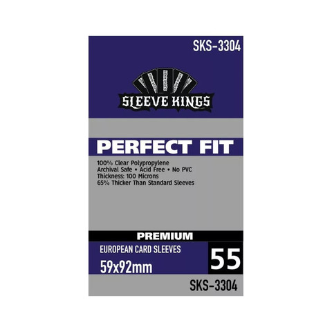 Perfect Fit Premium European Card Sleeves (59x92mm) -55 Pack, 100 Microns