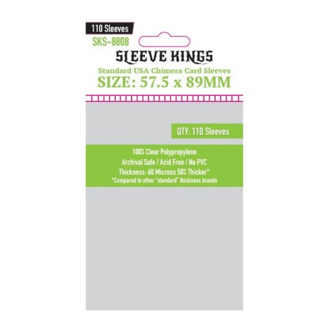 Sleeve Kings Standard USA Chimera Card Sleeves(57.5x89mm) - 110 Pack, 60 Microns