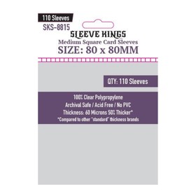 Sleeve Kings Medium Square Card Sleeves (80x80mm) - 110 Pack, 60 Microns