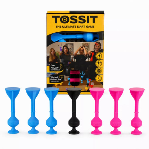 Tossit Starter Pack – Pink, Kék | Szilikon Tapadókorongos Darts Játék 2 Főre | 7 Játékmód 