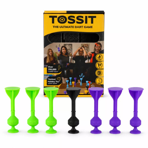 Tossit Starter Pack – Lila, Zöld | Szilikon Tapadókorongos Darts Játék 2 Főre | 7 Játékmód 