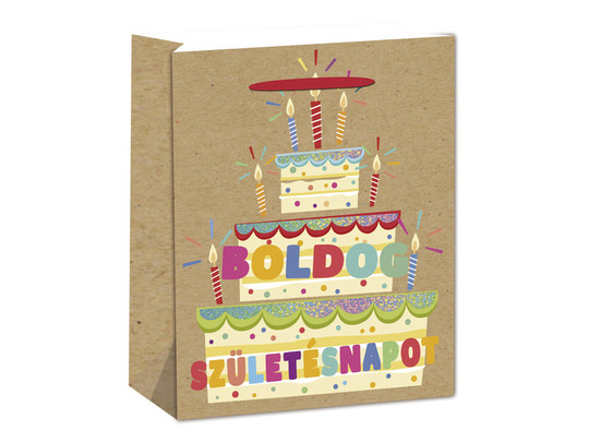 Papírtasak szülinapos torta  26*32