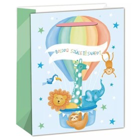Papírtasak kék hõlégballon 18*23