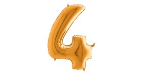 Héliumos fólia lufi, 4-es szám, 65 cm, arany