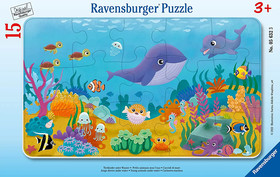 Puzzle 15 db - Állat kölykök a víz alatt