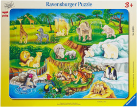 Puzzle 14 db -Látogatás az állatkertben