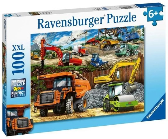 Puzzle 100 db - Jármûvek az építkezésen