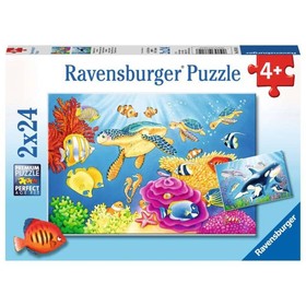 Puzzle 2x24 db - Színes víz alatti világ