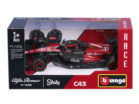 Bburago 1/43 F1 versenyautó - Alfa Romeo Stake C43 #77 (Vatteri Bottas)