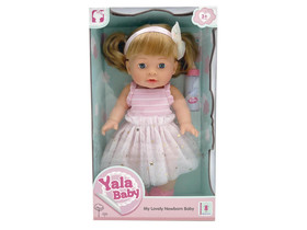 Lány baba cumisüveggel 30cm