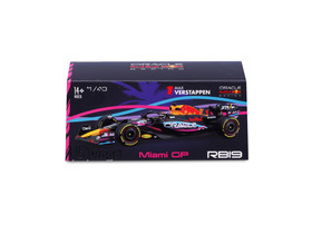 Bburago 1/43 F1 versenyautó - Red Bull RB19 (With helmet) Miami Version (#1(Max Verstappen)