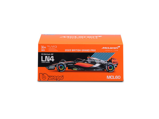 Bburago 1/43 F1 versenyautó - Mclaren MCL60 (With helmet)  (#4 (Lando Norris)