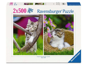 Puzzle 2x500 db - Kiscicák vidéken