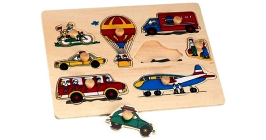 Fa puzzle 29,5x21,8x1,8 cm, járművek HJ98043
