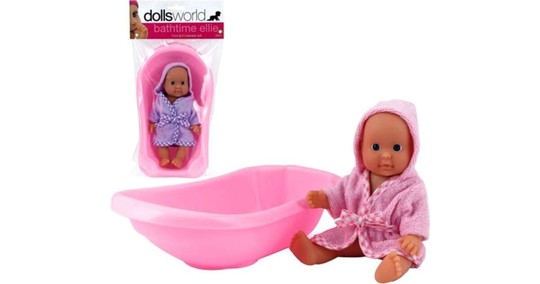 Ellie fürdethetõ baba káddal - 18 cm, többféle