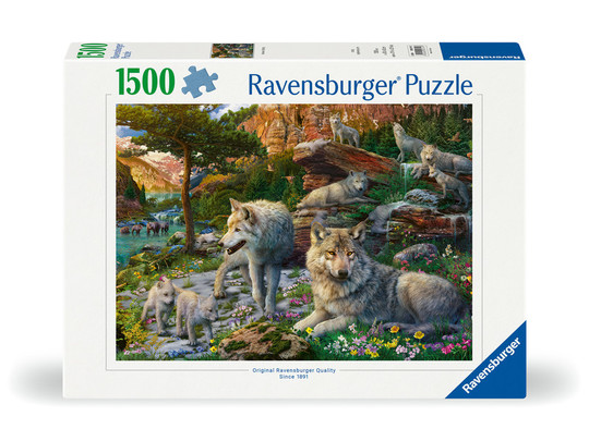 Puzzle 1500 db - Farkasok tavasszal