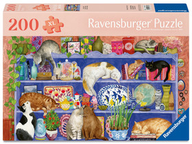 Puzzle 200 db - Macskák a polcon