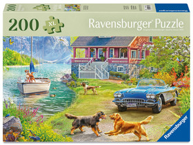 Puzzle 200 db - Nyári tóparti házikó