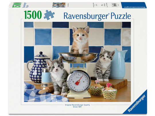 Puzzle 1500 db - Kismacskák a konyhában