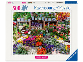 Puzzle 500 db - Virágpiac Franciaországban