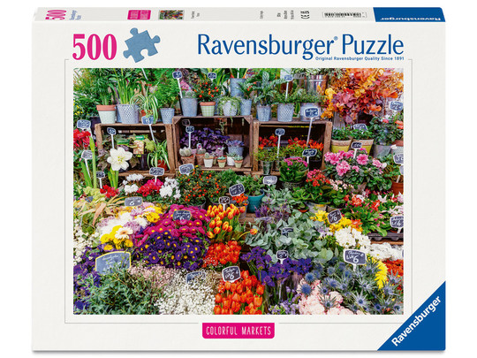 Puzzle 500 db - Virágpiac Franciaországban