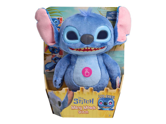 Stitch plüss LCD szemekkel, hanggal 28 cm,