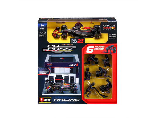 Bburago 1/43 F1 versenyautó - Red Bull RB21 Pit/Verstappen