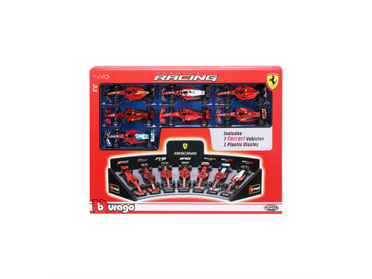 Bburago 1/43 F1 versenyautó  - Ferrari F1 - 7 db-os demo állvány